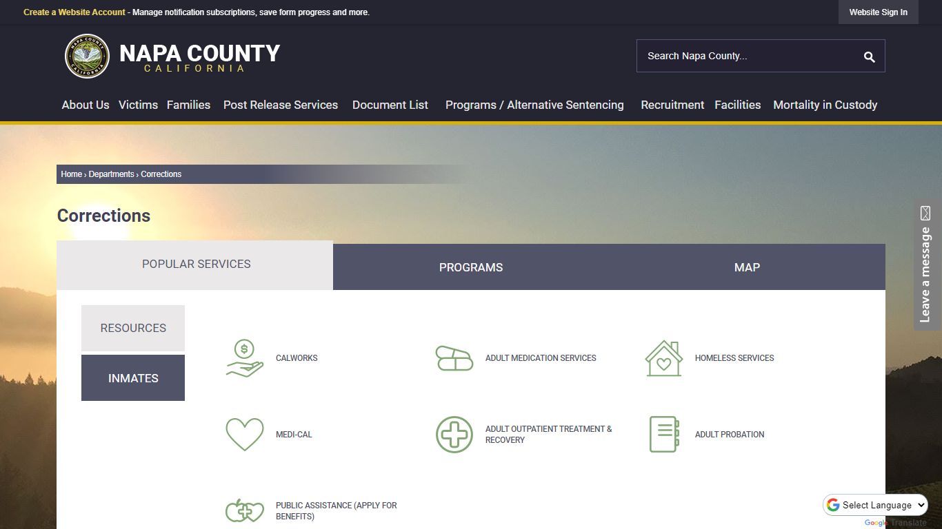 Corrections | Napa County, CA